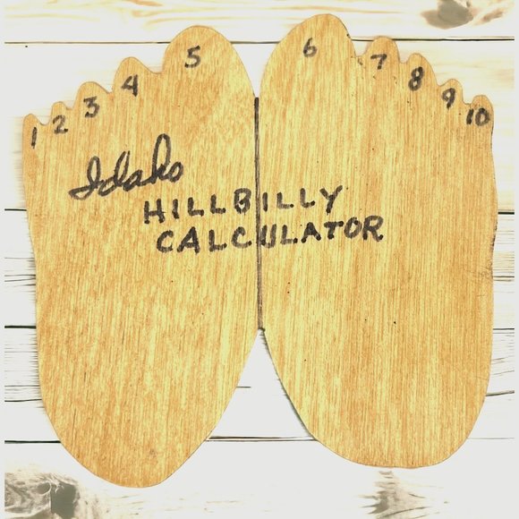 Idaho Hillbilly Calculator Refrigerator Magnet Vintage Handmade Counting Toes - Picture 1 of 6